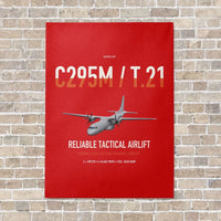 Thumbnail for Airbus C295M T.21 vertical canvas print - no frame - red background