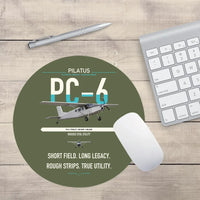 Thumbnail for Pilatus PC-6 Porter design on green army round mouse pad