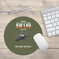 Thumbnail for Leonardo AW149 design on green army round mouse pad