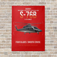 Thumbnail for Sikorsky S-76B vertical canvas print - no frame - red background