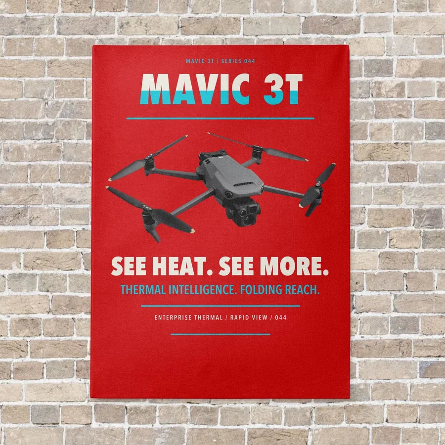DJI Mavic 3 Thermal vertical canvas print - no frame - red background