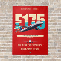 Thumbnail for Embraer E175 vertical canvas print - no frame - red background