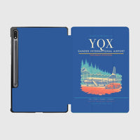 Thumbnail for Gander International Airport (YQX) design on blue samsung tablet tablet case