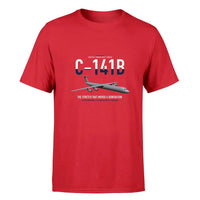 Thumbnail for C-141B Starlifter design on red double-side t-shirt, single-side print
