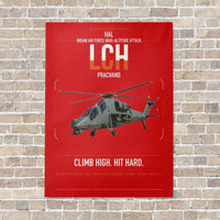 Thumbnail for HAL LCH Prachand vertical canvas print - no frame - red background