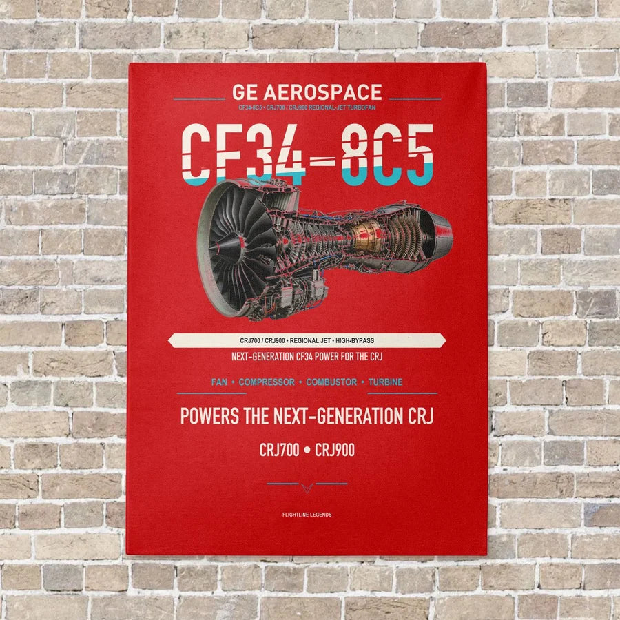 CF34-8C5 vertical canvas print - no frame - red background