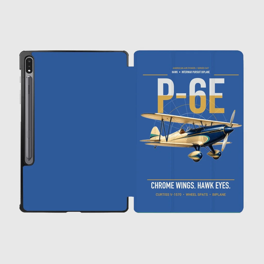 Curtiss P-6E Hawk design on blue samsung tablet tablet case