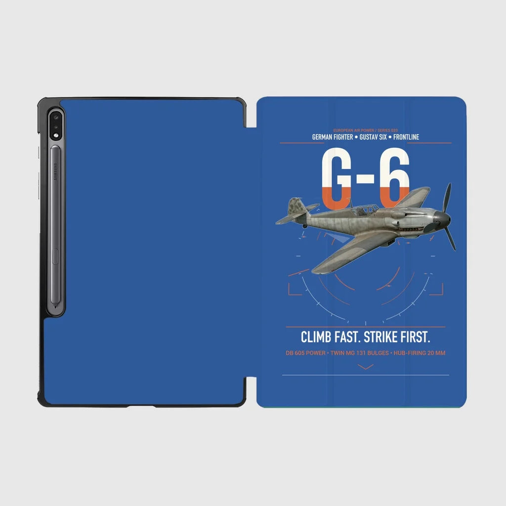 Messerschmitt Bf 109G-6 design on blue samsung tablet tablet case