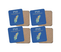 Thumbnail for Phnom Penh International Airport (PNH) design on blue 4 pieces set coaster