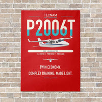 Thumbnail for Tecnam P2006T vertical canvas print - no frame - red background