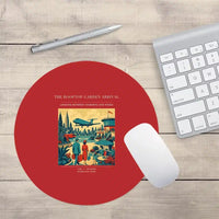 Thumbnail for VINTAGE G4371 - The Rooftop Garden Arrival - Designed Mouse Pads design on red round