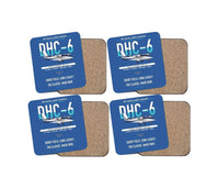 Thumbnail for DHC-6 Twin Otter Classic 300-G design on blue 4 pieces set coaster