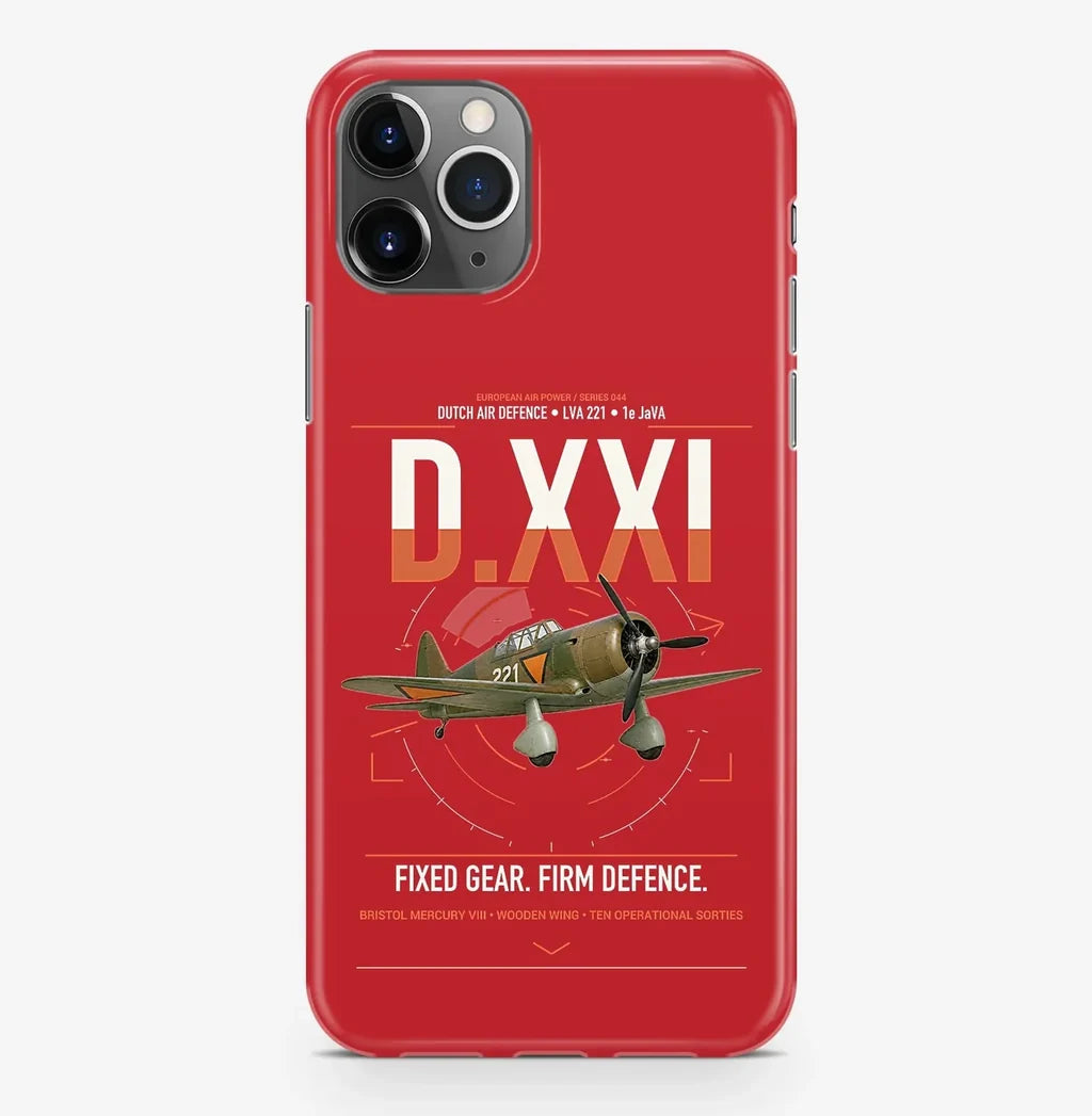 Fokker D.XXI — Dutch LVA aircraft 221 design on red magsafe iphone case, for iPhone Pro Max