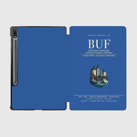 Thumbnail for Buffalo Niagara International Airport (BUF) design on blue samsung tablet tablet case