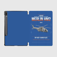 Thumbnail for Leonardo AW101 Merlin HM2 design on blue samsung tablet tablet case