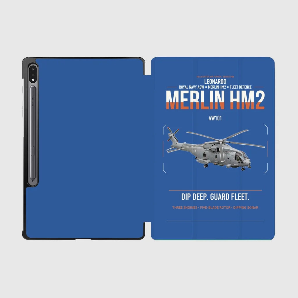 Leonardo AW101 Merlin HM2 design on blue samsung tablet tablet case