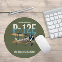 Thumbnail for Boeing P-12E design on green army round mouse pad