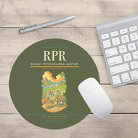 Thumbnail for Swami Vivekananda Airport (RPR) design on green army round mouse pad