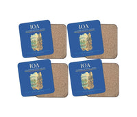 Thumbnail for Ioannina National Airport (IOA) design on blue 4 pieces set coaster