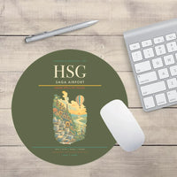 Thumbnail for Saga Airport (HSG) design on green army round mouse pad