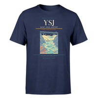 Thumbnail for Saint John Airport (YSJ) T-Shirt single-side front print in Navy Blue | saint-john-airport-ysj-double-side-t-shirt