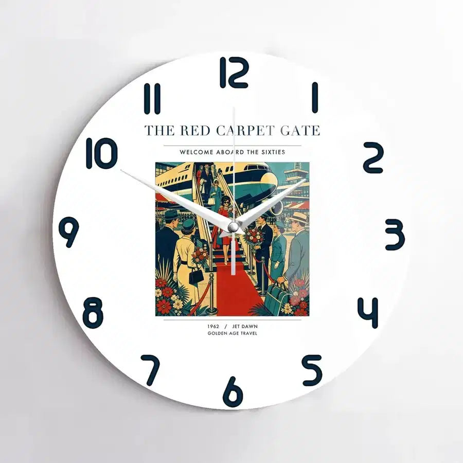 VINTAGE G4124 - The Red Carpet Gate - Designed Wall Clocks design on white no-frame