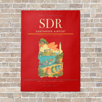 Thumbnail for Santander Airport SDR vertical canvas print - no frame - red background