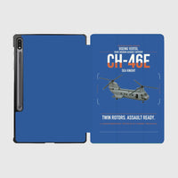 Thumbnail for Boeing Vertol CH-46E Sea Knight design on blue samsung tablet tablet case
