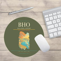Thumbnail for Raja Bhoj Airport (BHO) design on green army round mouse pad