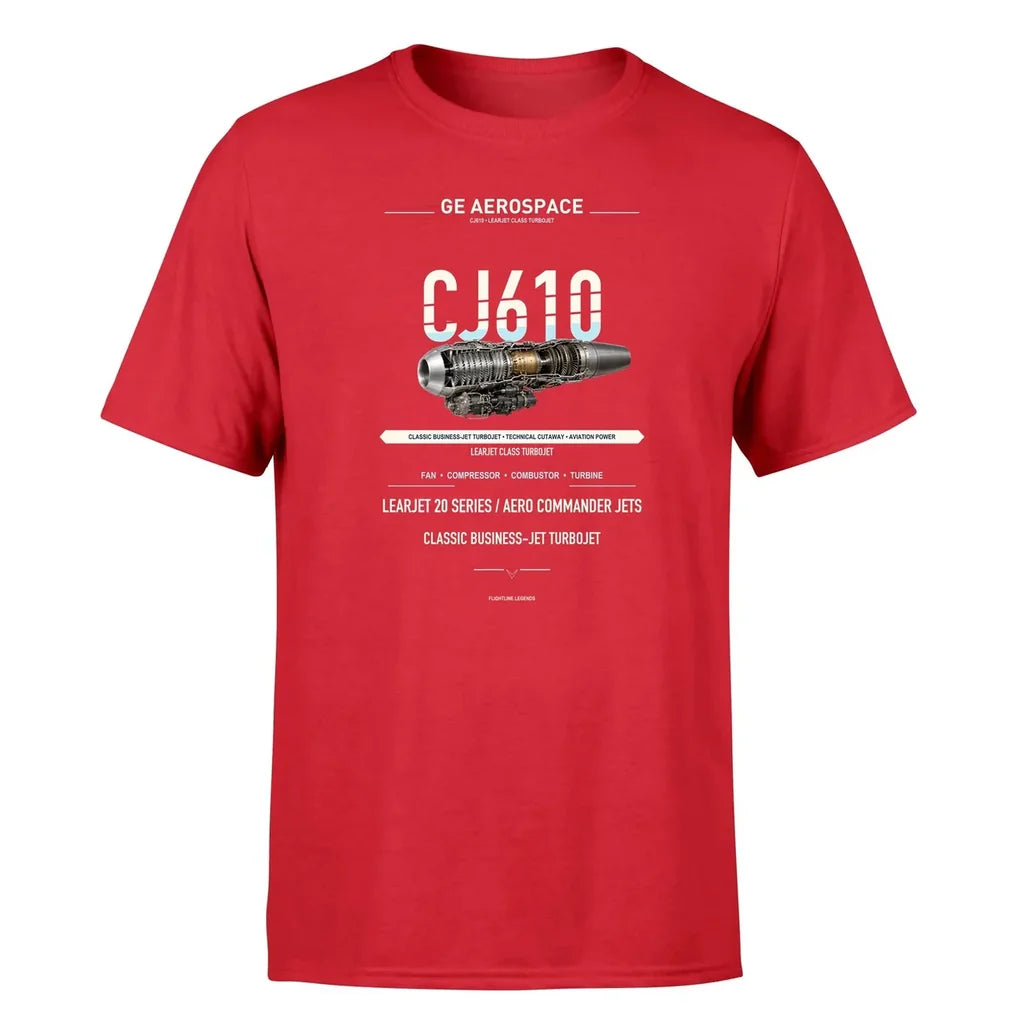 CJ610 design on red single side