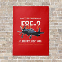 Thumbnail for F8F-2 Bearcat Climb First Fight Hard vertical canvas print - no frame - red background
