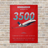 Thumbnail for Bombardier Challenger 3500 vertical canvas print - no frame - red background