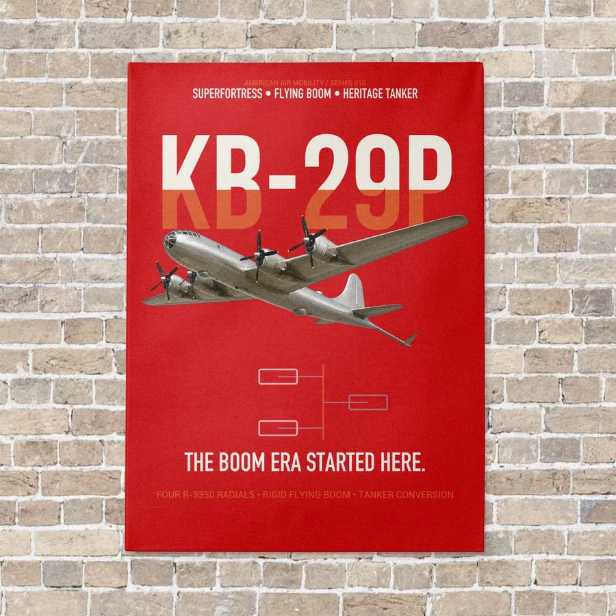 KB-29P SUPERFORTRESS vertical canvas print - no frame - red background