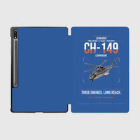 Thumbnail for Leonardo CH-149 Cormorant design on blue samsung tablet tablet case