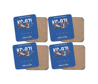 Thumbnail for KC-97L STRATOFREIGHTER design on blue 4 pieces set coaster