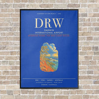Thumbnail for Darwin International Airport DRW - Canvas Framed - Blue