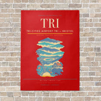 Thumbnail for Tri-Cities Airport TRI — Bristol vertical canvas print - no frame - red background