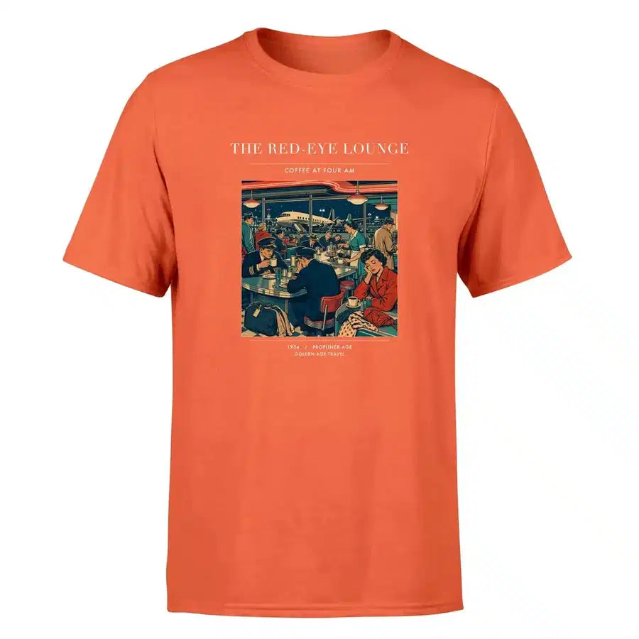 VINTAGE G4082 - The Red-Eye Lounge - Premium T-Shirt design on orange premium t shirt
