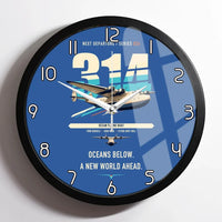 Thumbnail for Boeing 314 Clipper design on blue framed wall clock