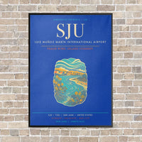 Thumbnail for Luis Munoz Marin International Airport San Juan SJU - Canvas Framed - Blue