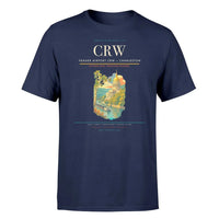 Thumbnail for Yeager Airport (CRW) T-Shirt single-side front print in Navy Blue | yeager-airport-crw-double-side-t-shirt