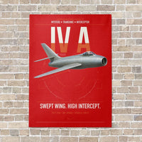 Thumbnail for Dassault Mystère IV A vertical canvas print - no frame - red background