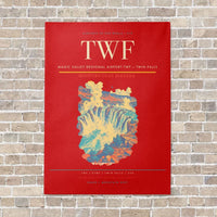 Thumbnail for Magic Valley Regional Airport TWF — Twin Falls vertical canvas print - no frame - red background