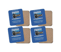 Thumbnail for PW800 design on blue 4 pieces set coaster