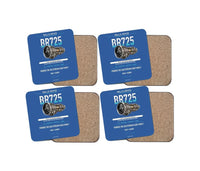 Thumbnail for Embraer ERJ145 design on blue 4 pieces set coaster