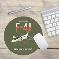 Thumbnail for F-4J Phantom II design on green army round mouse pad