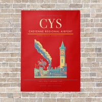 Thumbnail for Cheyenne Regional Airport CYS vertical canvas print - no frame - red background
