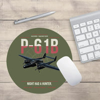 Thumbnail for P-61B Black Widow design on green army round mouse pad