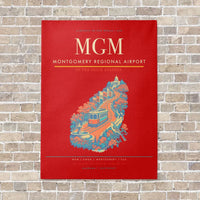Thumbnail for Montgomery Regional Airport MGM vertical canvas print - no frame - red background
