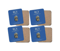 Thumbnail for Milan Bergamo Airport (BGY) design on blue 4 pieces set coaster